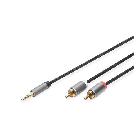 Digitus | Audio cable | Male | RCA | Mini-phone stereo 3.5 mm | Black | 1.8 m